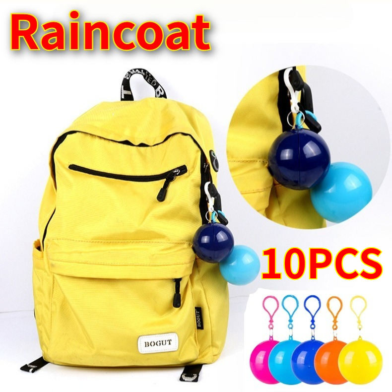 Emergency Poncho Rain - 10 sztuk kolorowych mini przenośnych płaszczy