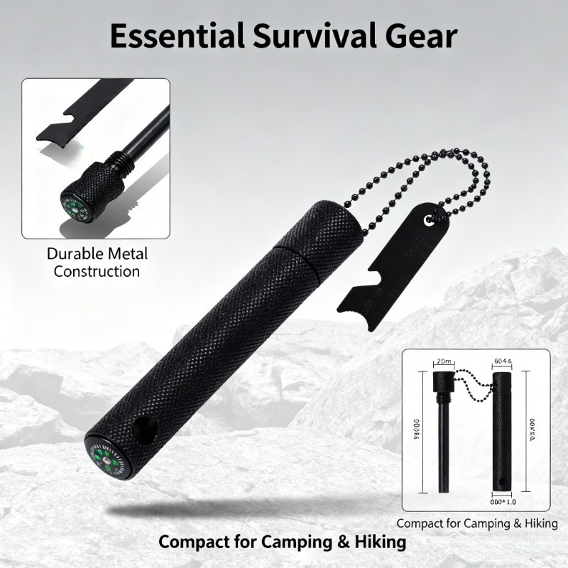 Magnesium Fire Starter - Pręt magnezowy z kompasem - wodoodporny,