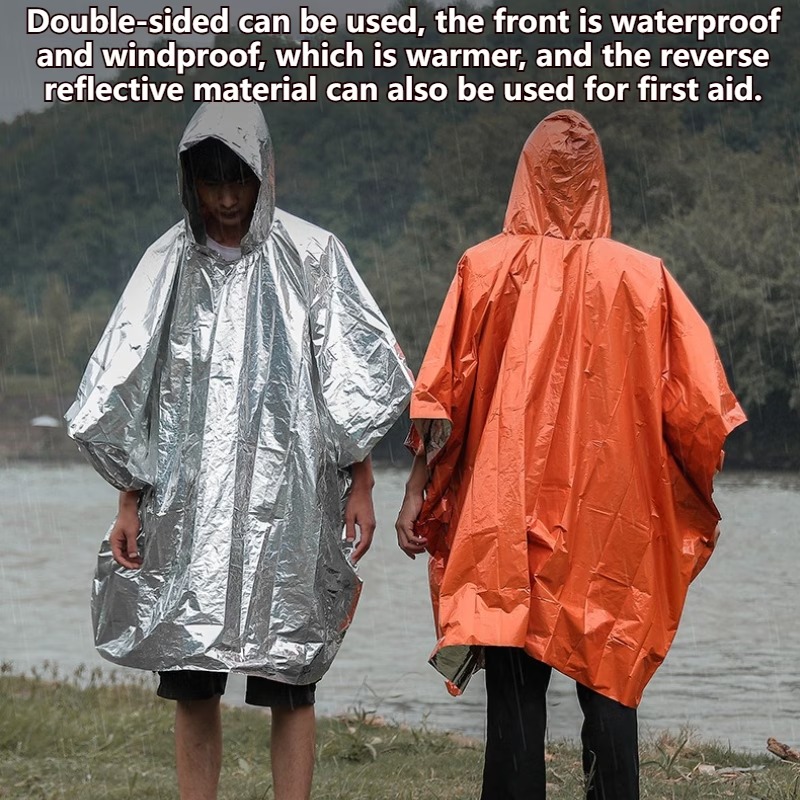 Emergency Poncho Rain - 1-10 SZT. Awaryjne ponczo przeciwdeszczowe, koc