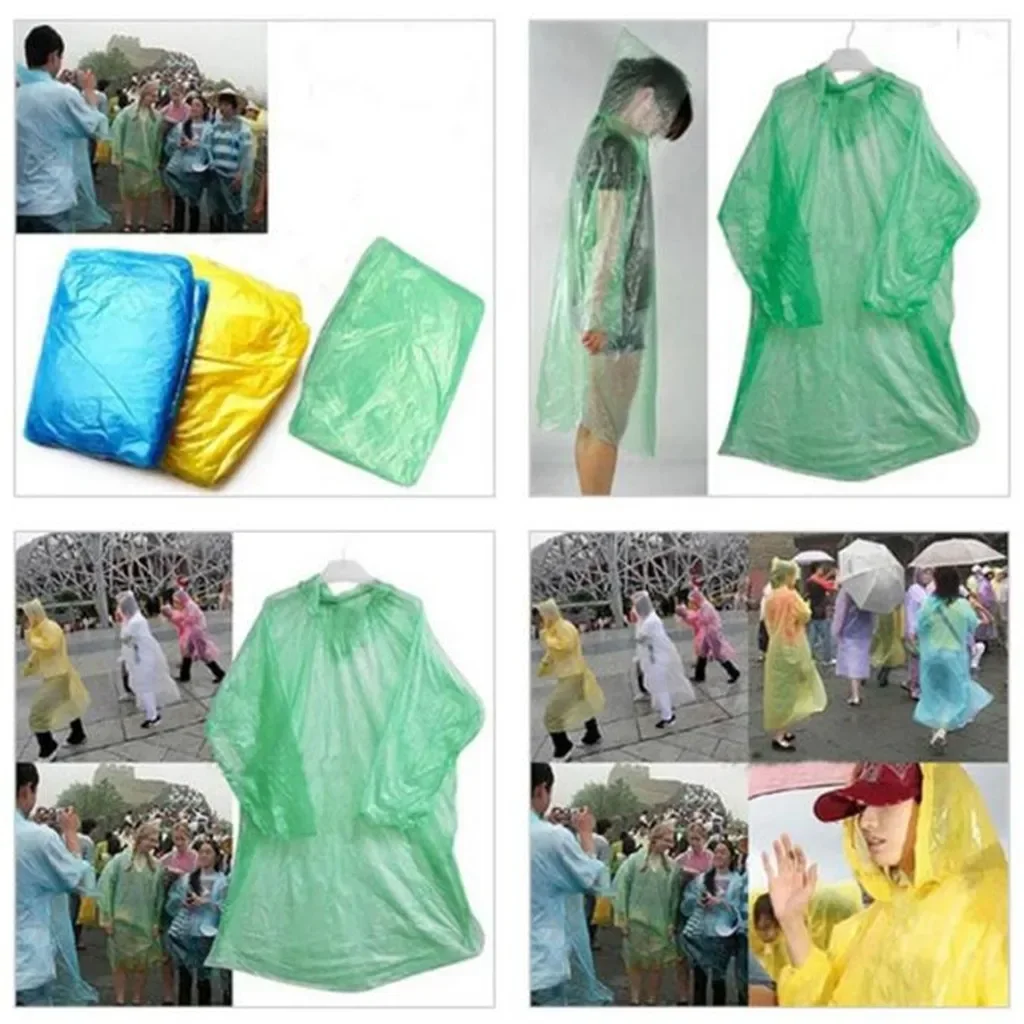 5/10PC Jednorazowy płaszcz prz – Emergency Poncho Rain recenzja i cena